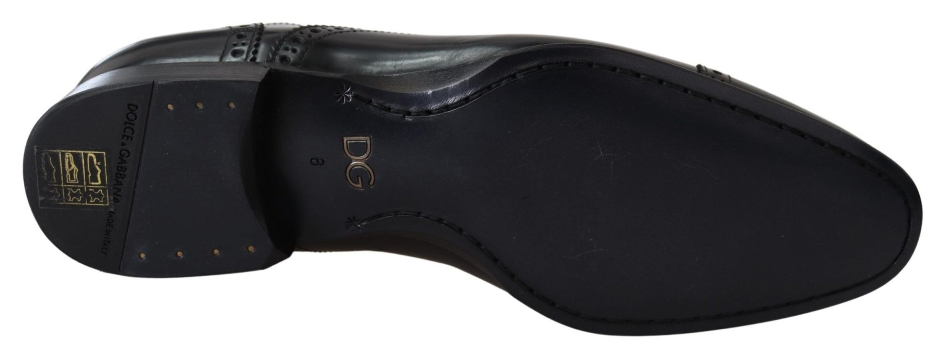 Dolce & Gabbana Black Leather Men Derby Formal Loafers Shoes - SMARTMARTNZ