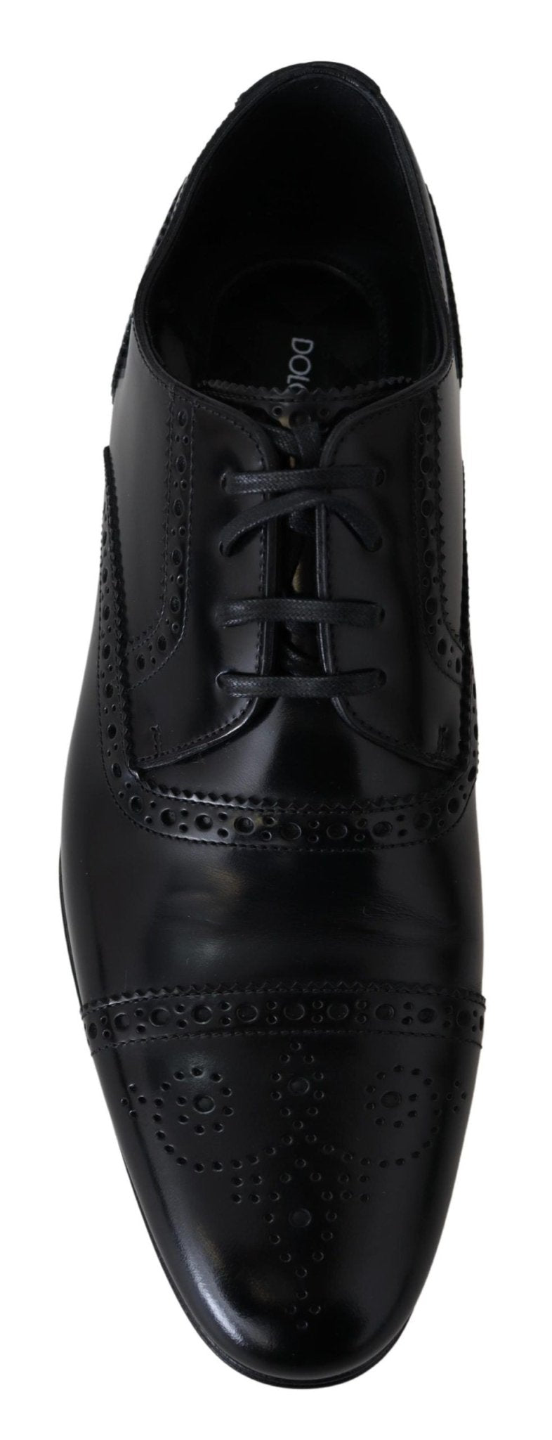 Dolce & Gabbana Black Leather Men Derby Formal Loafers Shoes - SMARTMARTNZ