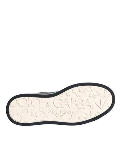 Dolce & Gabbana Black Leather Men Low Top Sneakers Shoes - SMARTMARTNZ