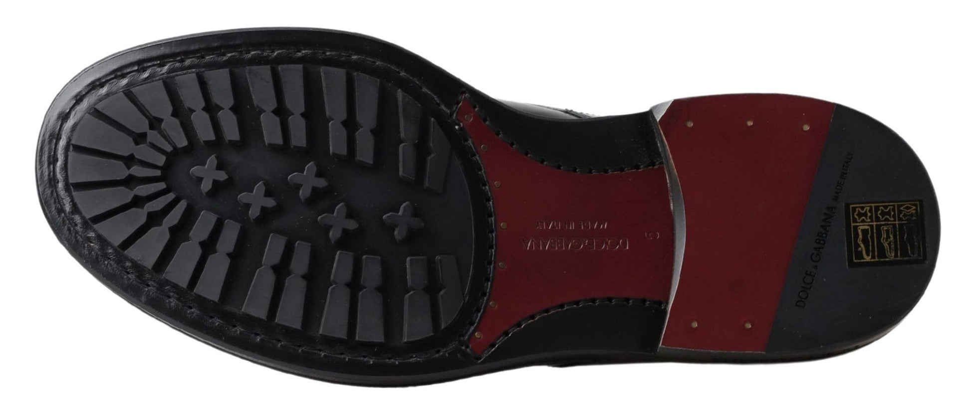 Dolce & Gabbana Black Leather Men Short Boots Lace Up Shoes - SMARTMARTNZ