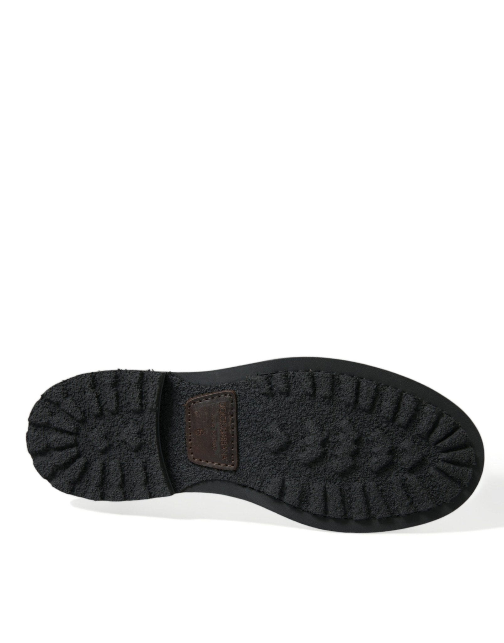Dolce & Gabbana Black Leather Military Combat Boots Shoes - SMARTMARTNZ