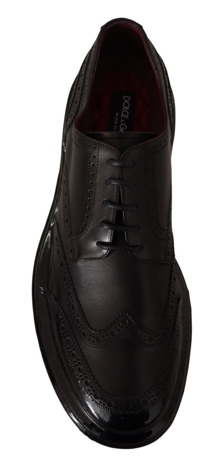 Dolce & Gabbana Black Leather Oxford Wingtip Formal Derby Shoes - SMARTMARTNZ