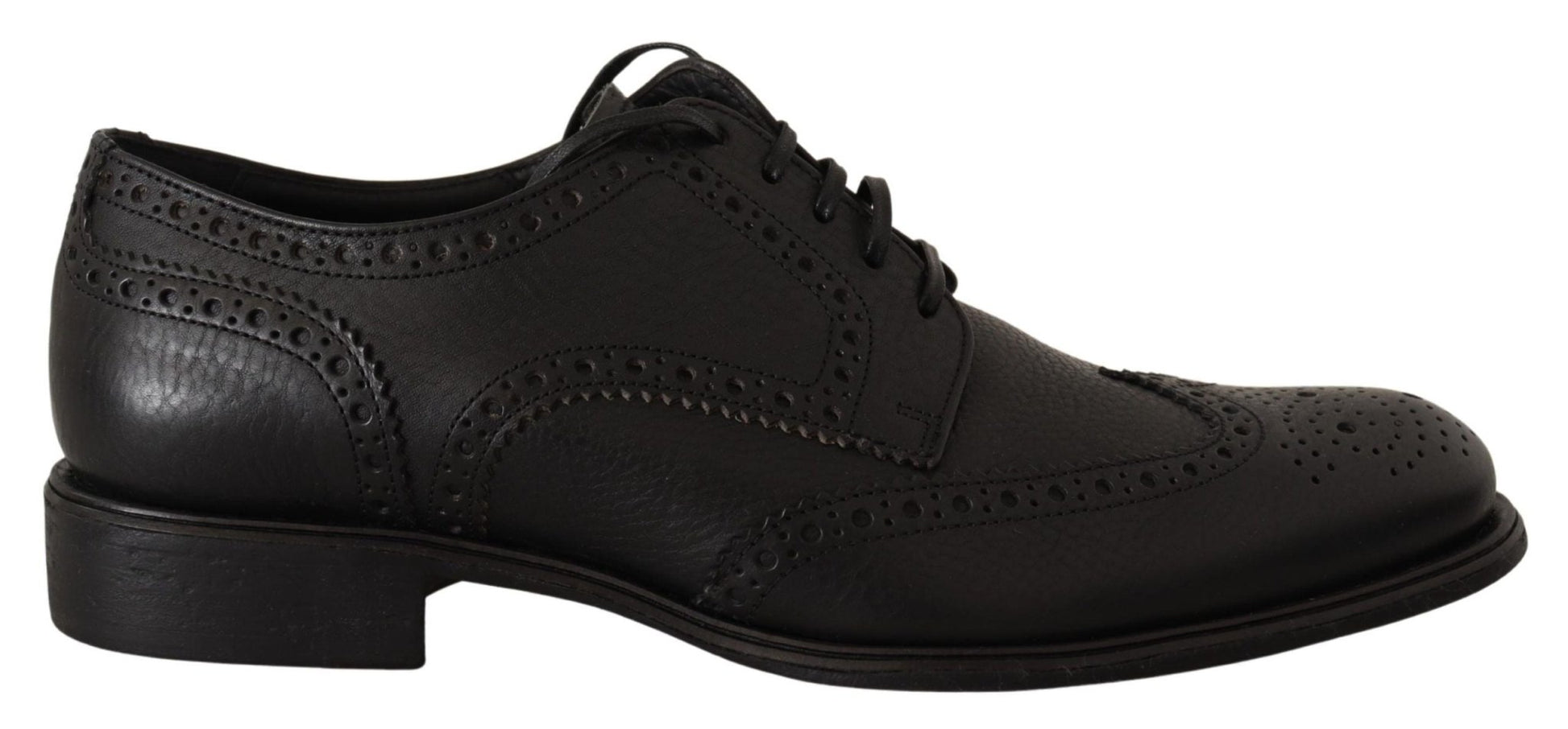 Dolce & Gabbana Black Leather Oxford Wingtip Formal Dress Shoes - SMARTMARTNZ