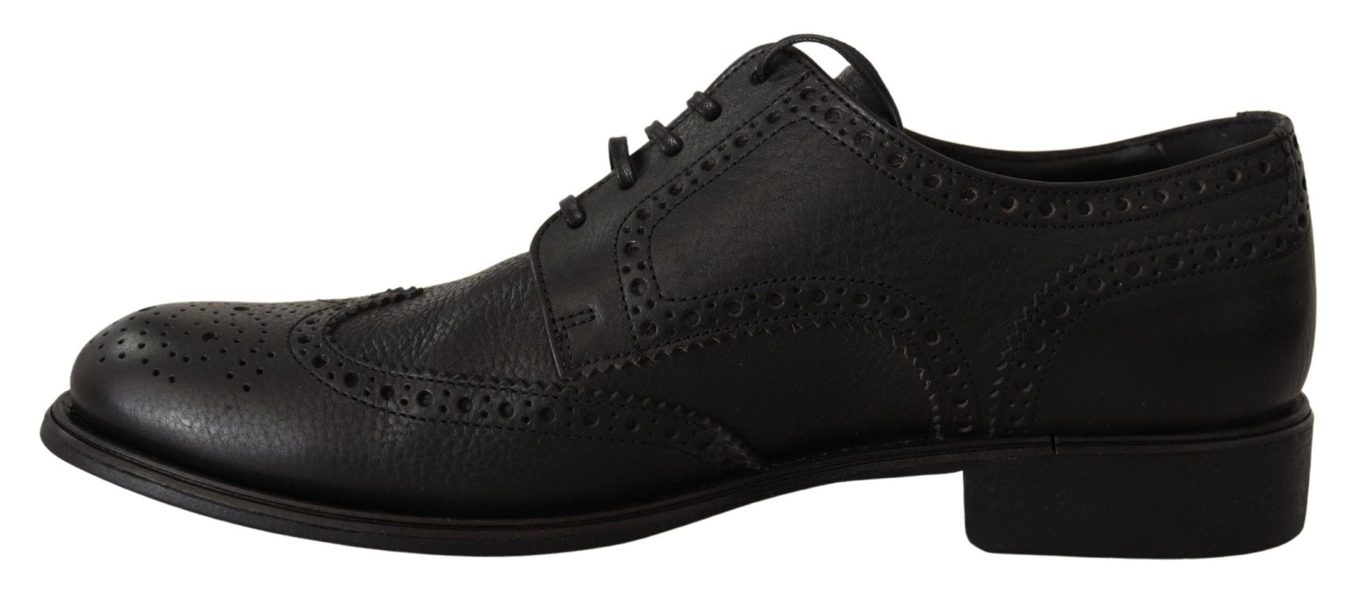 Dolce & Gabbana Black Leather Oxford Wingtip Formal Dress Shoes - SMARTMARTNZ