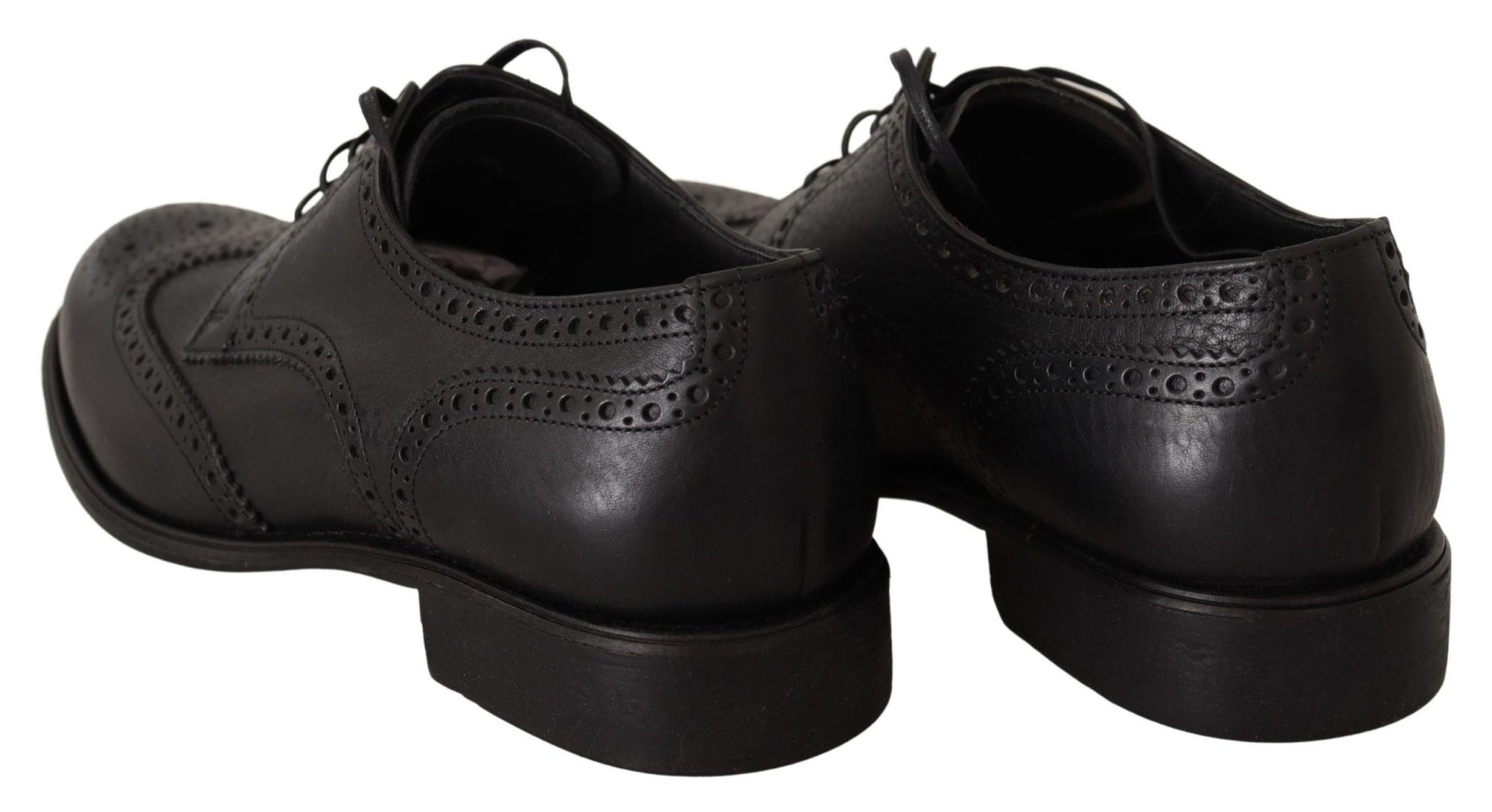 Dolce & Gabbana Black Leather Oxford Wingtip Formal Dress Shoes - SMARTMARTNZ