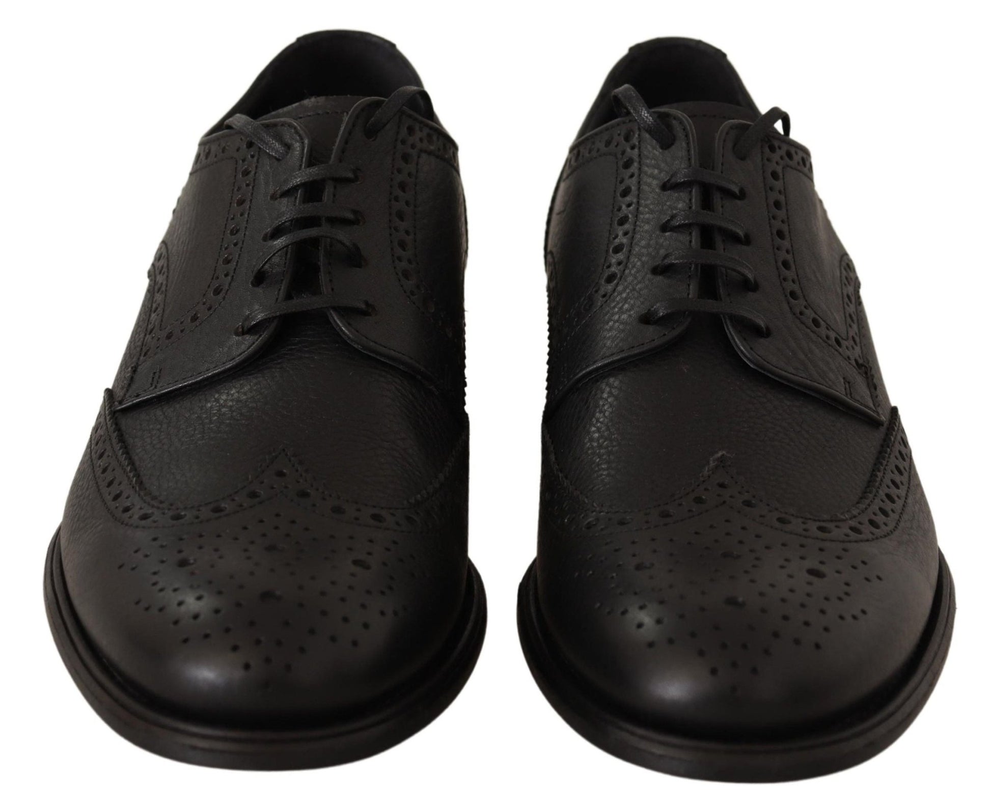 Dolce & Gabbana Black Leather Oxford Wingtip Formal Dress Shoes - SMARTMARTNZ