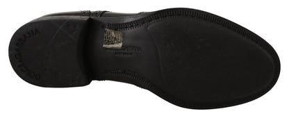 Dolce & Gabbana Black Leather Oxford Wingtip Formal Shoes - SMARTMARTNZ
