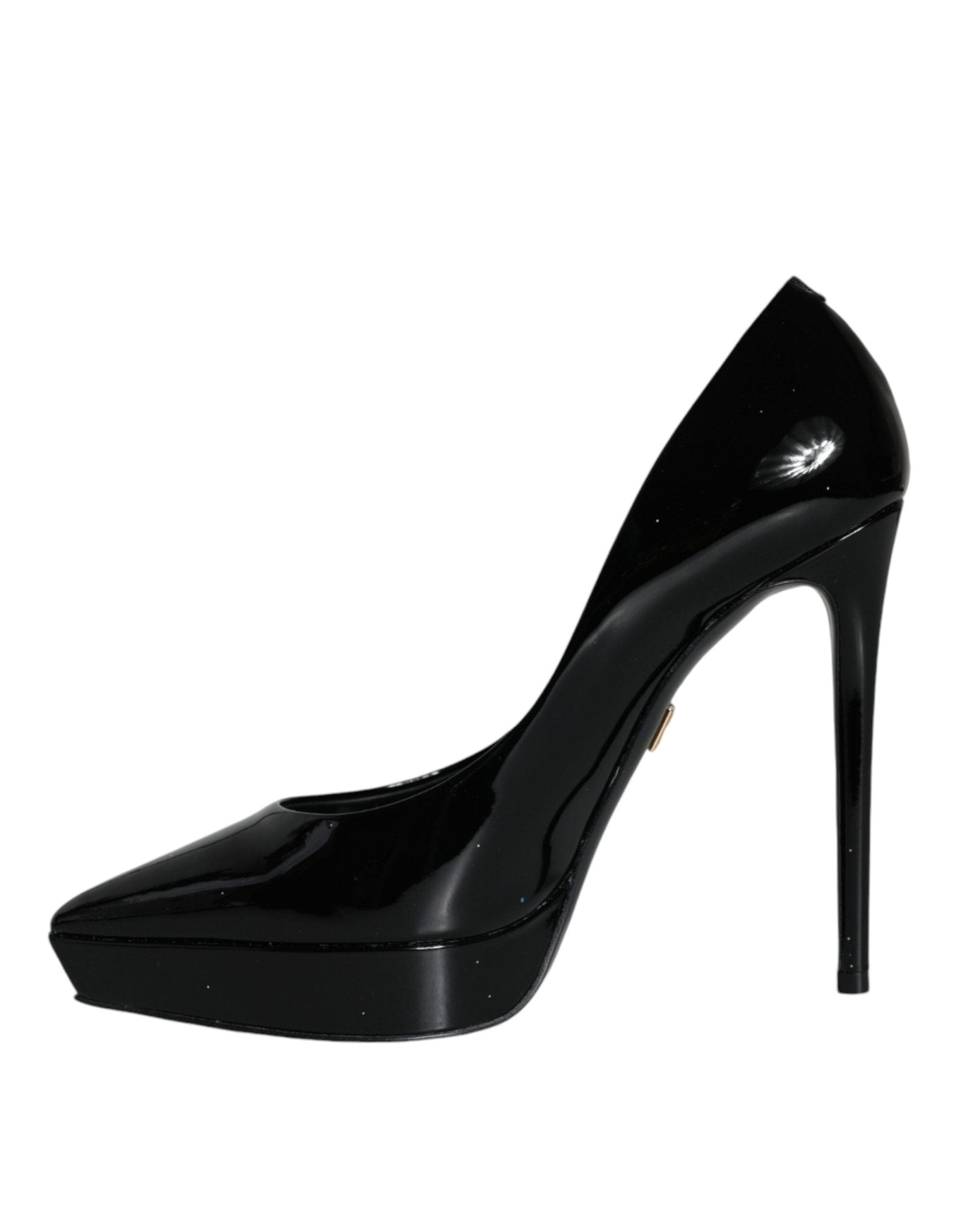 Dolce & Gabbana Black Leather Platform Heels Pumps Shoes - SMARTMARTNZ