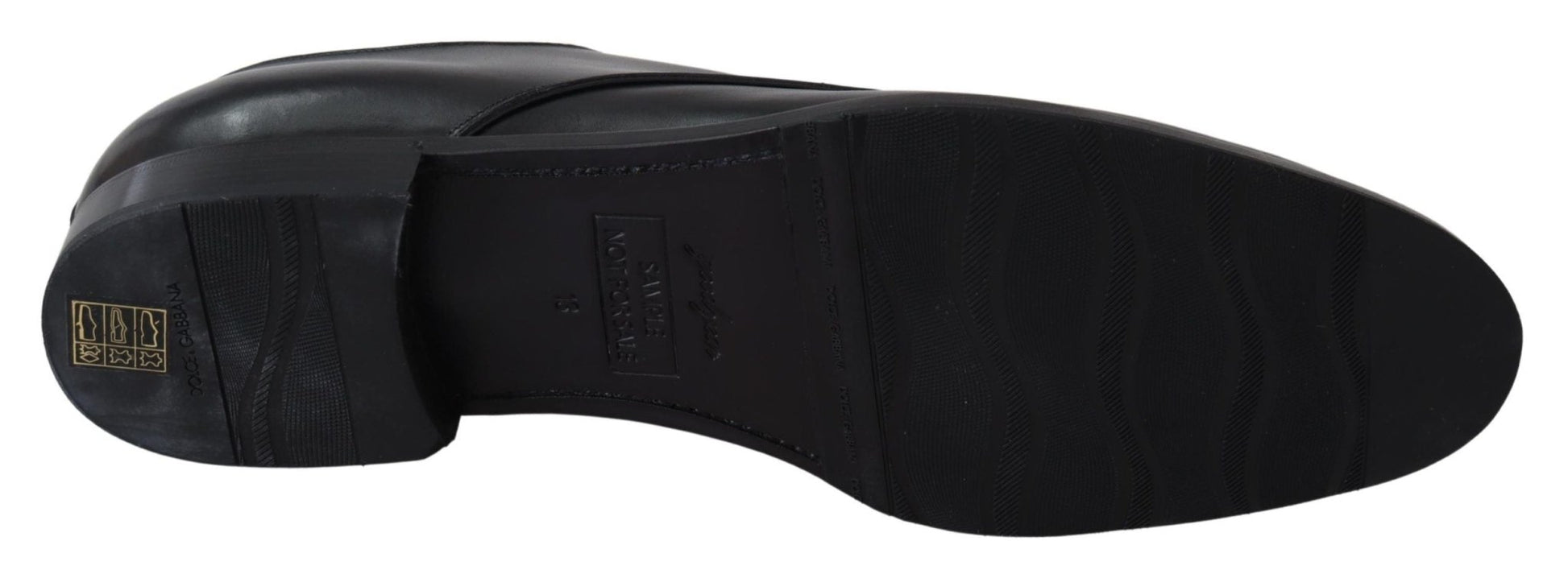 Dolce & Gabbana Black Leather SARTORIA Hand Made Shoes - SMARTMARTNZ