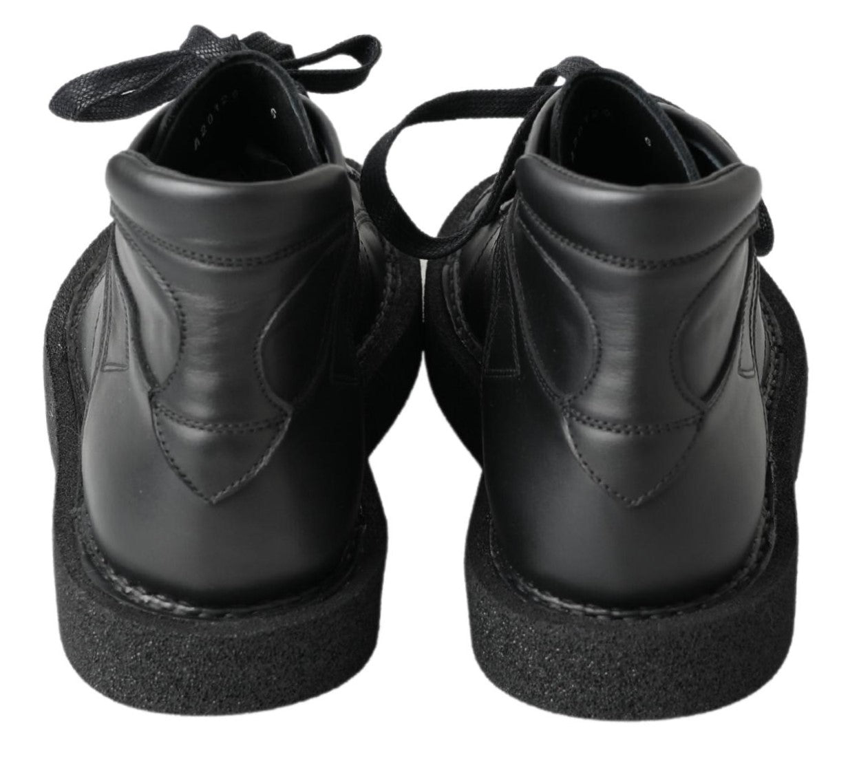 Dolce & Gabbana Black Leather Slip on Stretch Boots - SMARTMARTNZ