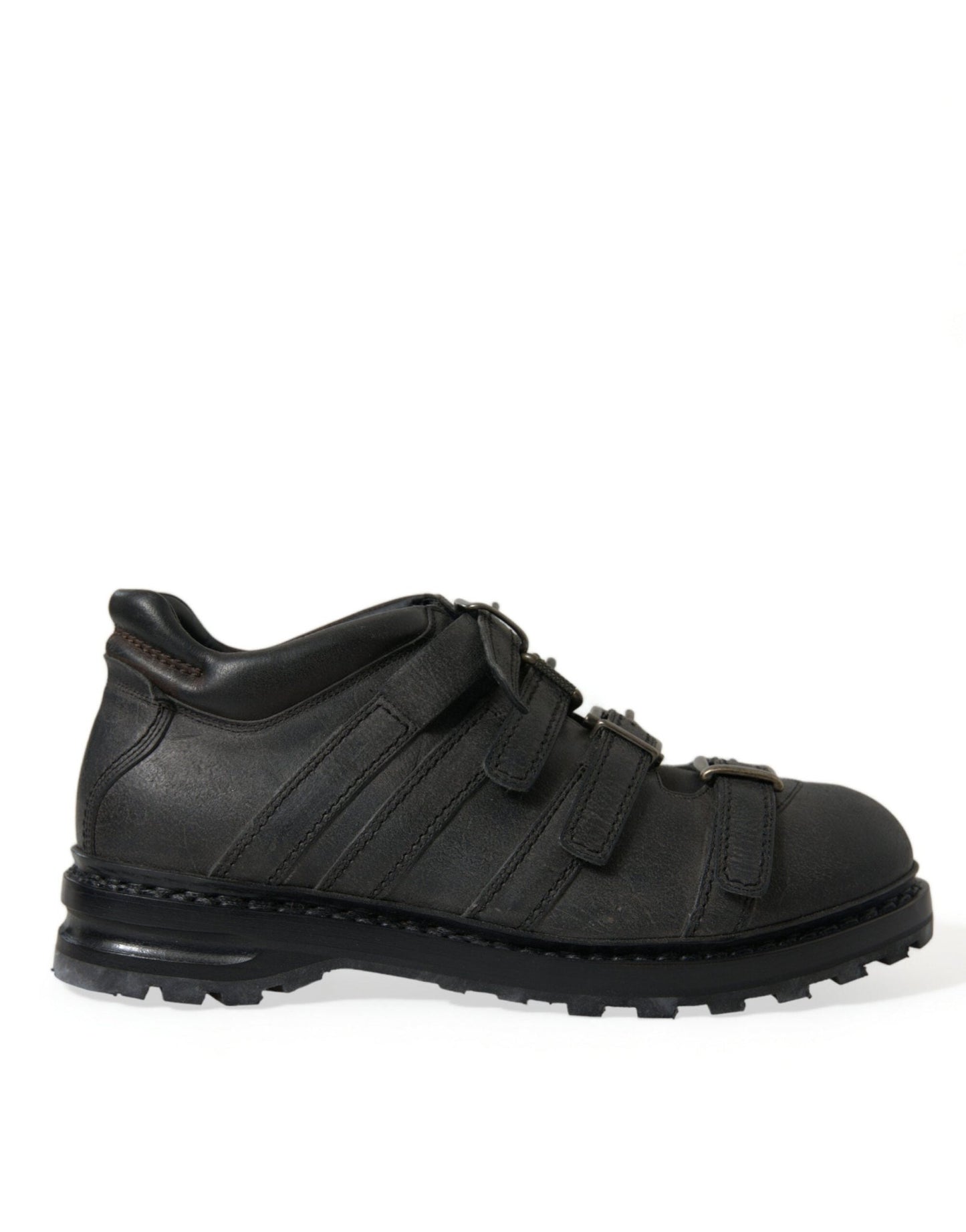 Dolce & Gabbana Black Leather Strap Men Ankle Boots Shoes - SMARTMARTNZ