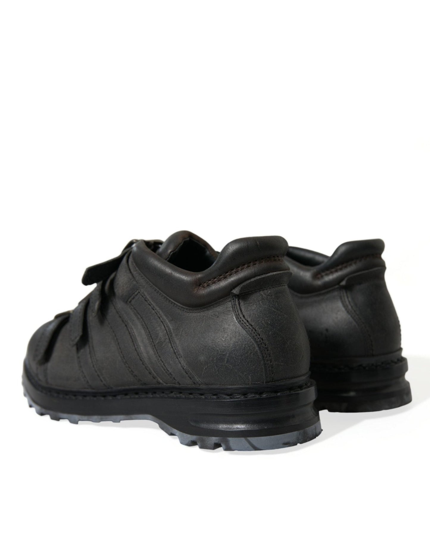 Dolce & Gabbana Black Leather Strap Men Ankle Boots Shoes - SMARTMARTNZ