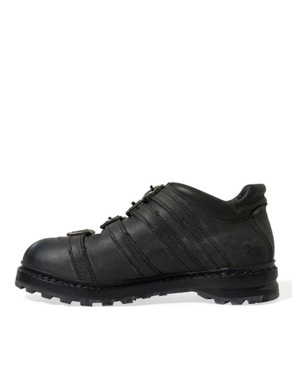 Dolce & Gabbana Black Leather Strap Men Ankle Boots Shoes - SMARTMARTNZ