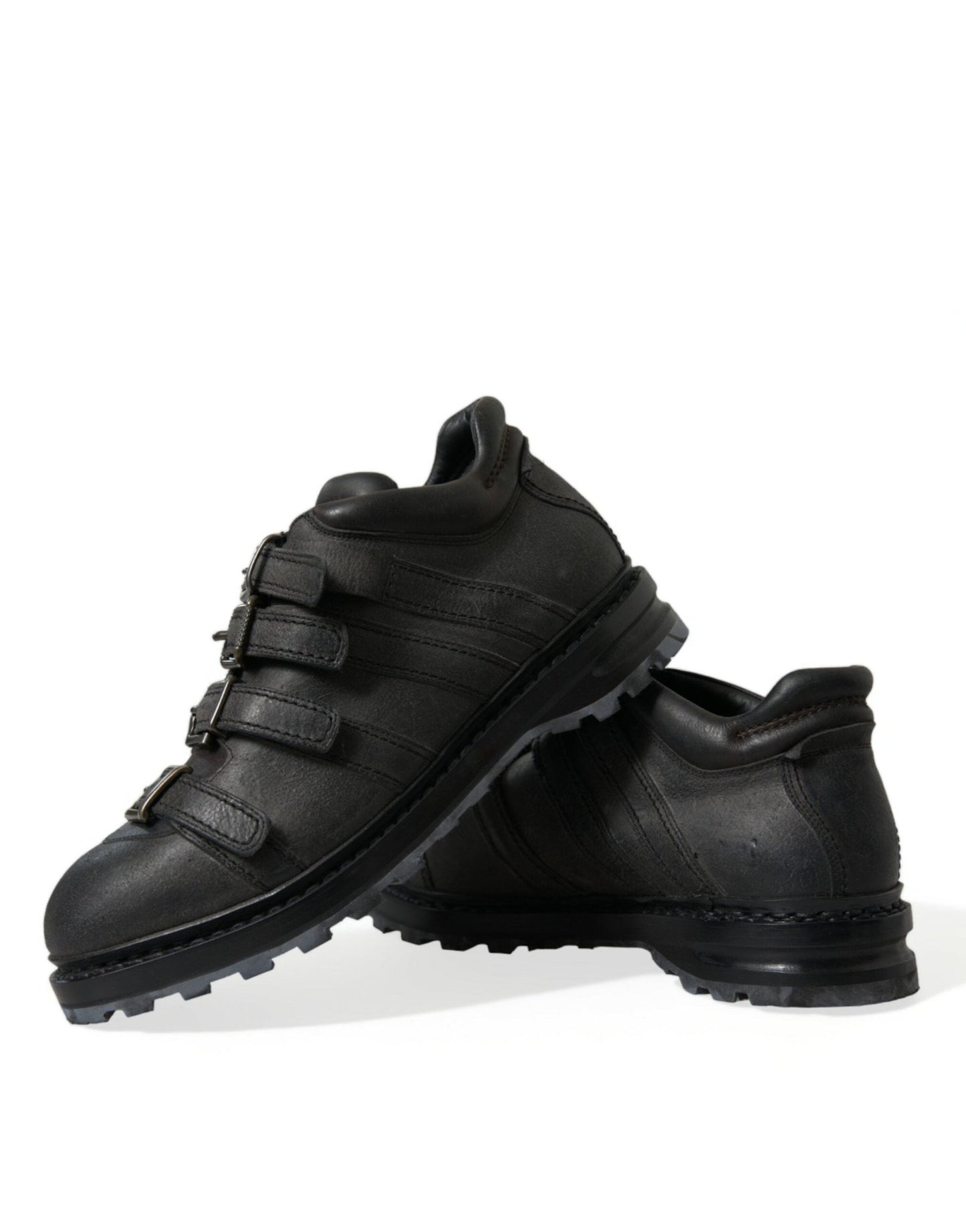 Dolce & Gabbana Black Leather Strap Men Ankle Boots Shoes - SMARTMARTNZ