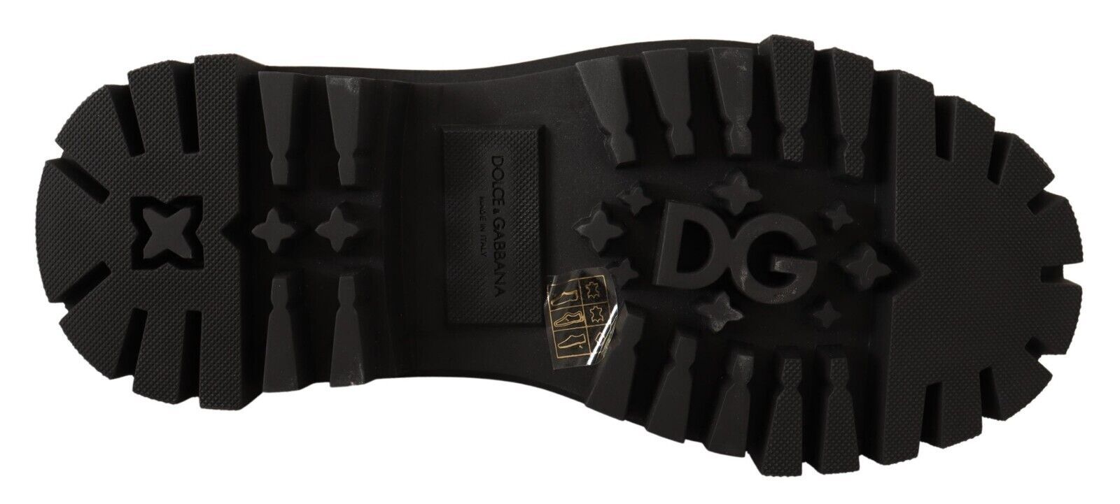 Dolce & Gabbana Black Leather Studded Combat Boots - SMARTMARTNZ