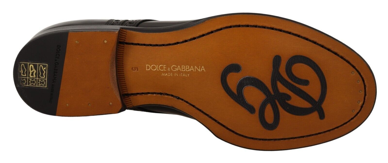 Dolce & Gabbana Black Leather Wingtip Mens Formal Derby Shoes - SMARTMARTNZ