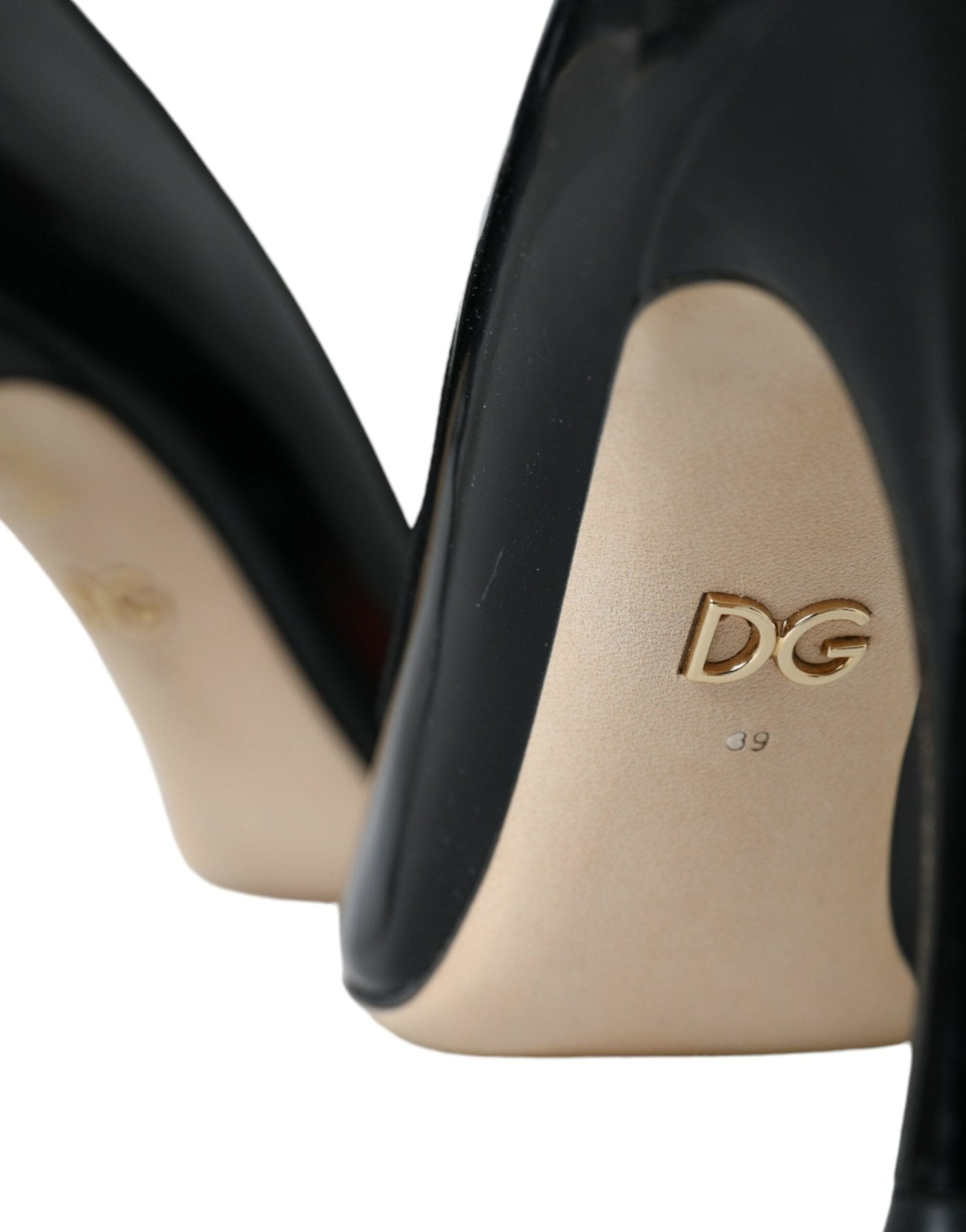 Dolce & Gabbana Black Leather WOW Patch Heels Pumps Shoes - SMARTMARTNZ