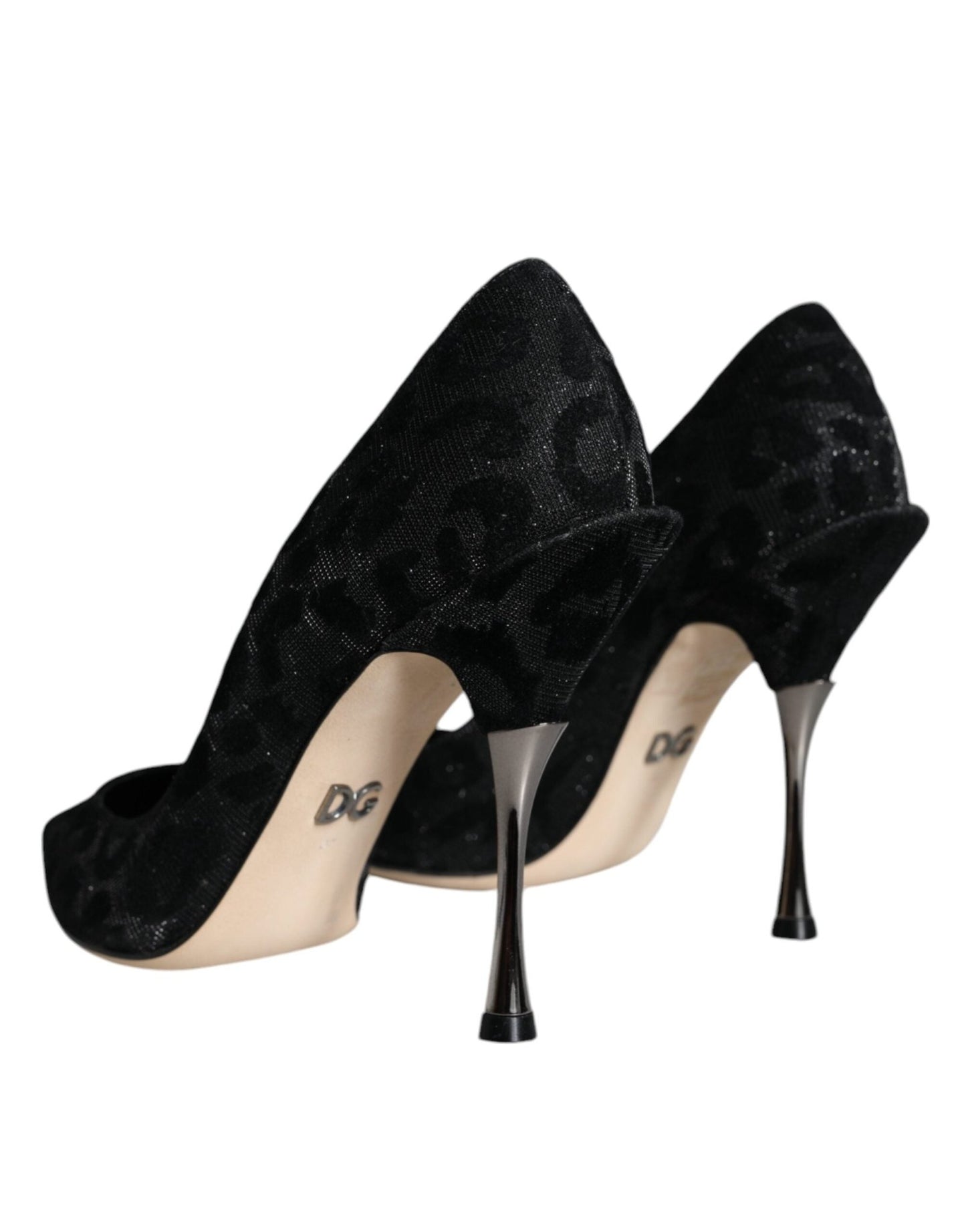 Dolce & Gabbana Black Leopard Lurex High Heels Pumps Shoes - SMARTMARTNZ