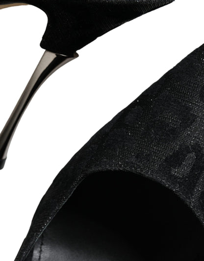 Dolce & Gabbana Black Leopard Lurex High Heels Pumps Shoes - SMARTMARTNZ