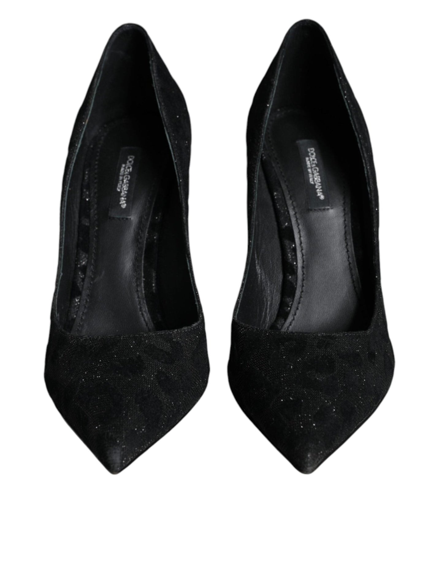 Dolce & Gabbana Black Leopard Lurex High Heels Pumps Shoes - SMARTMARTNZ