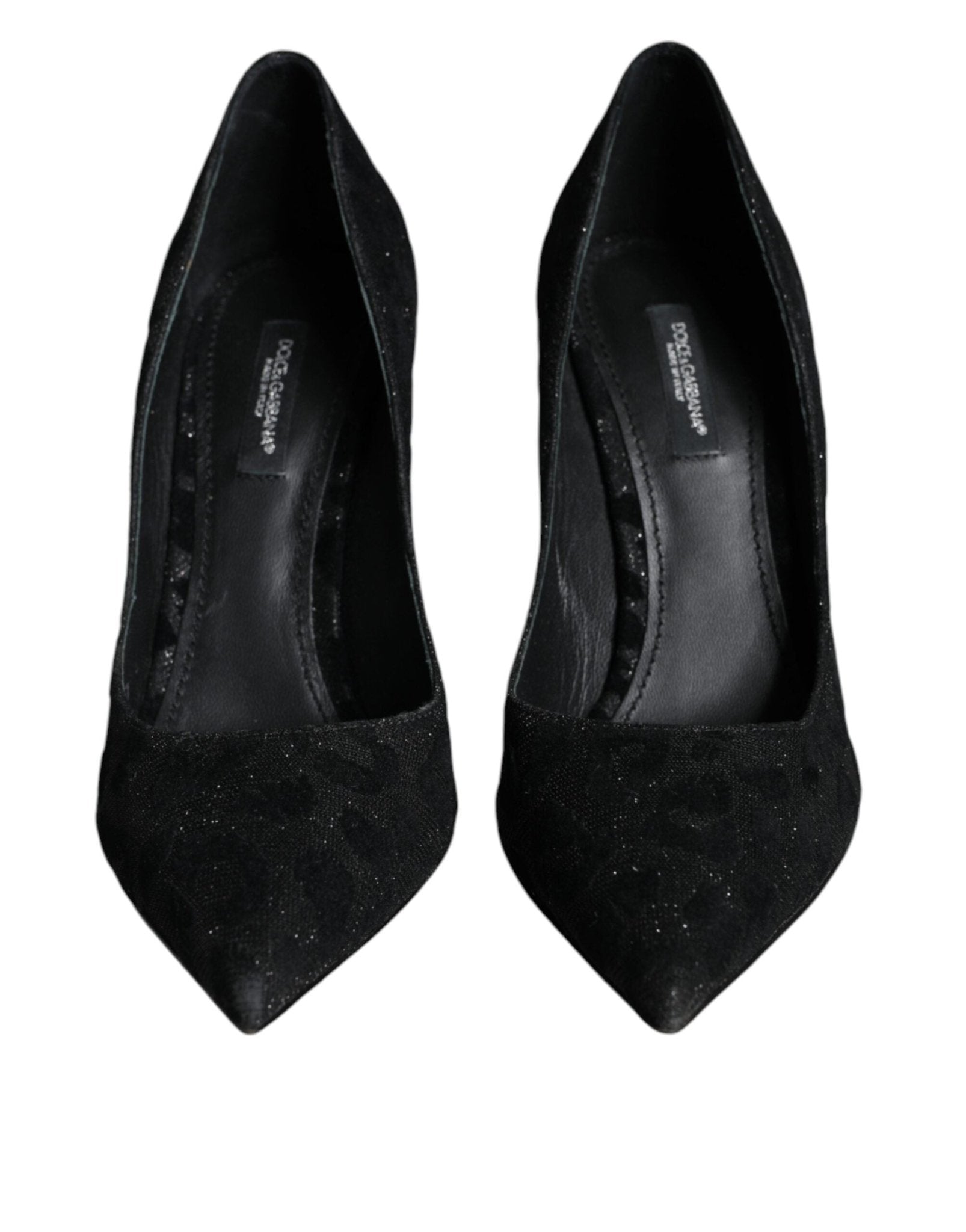 Dolce & Gabbana Black Leopard Lurex High Heels Pumps Shoes - SMARTMARTNZ
