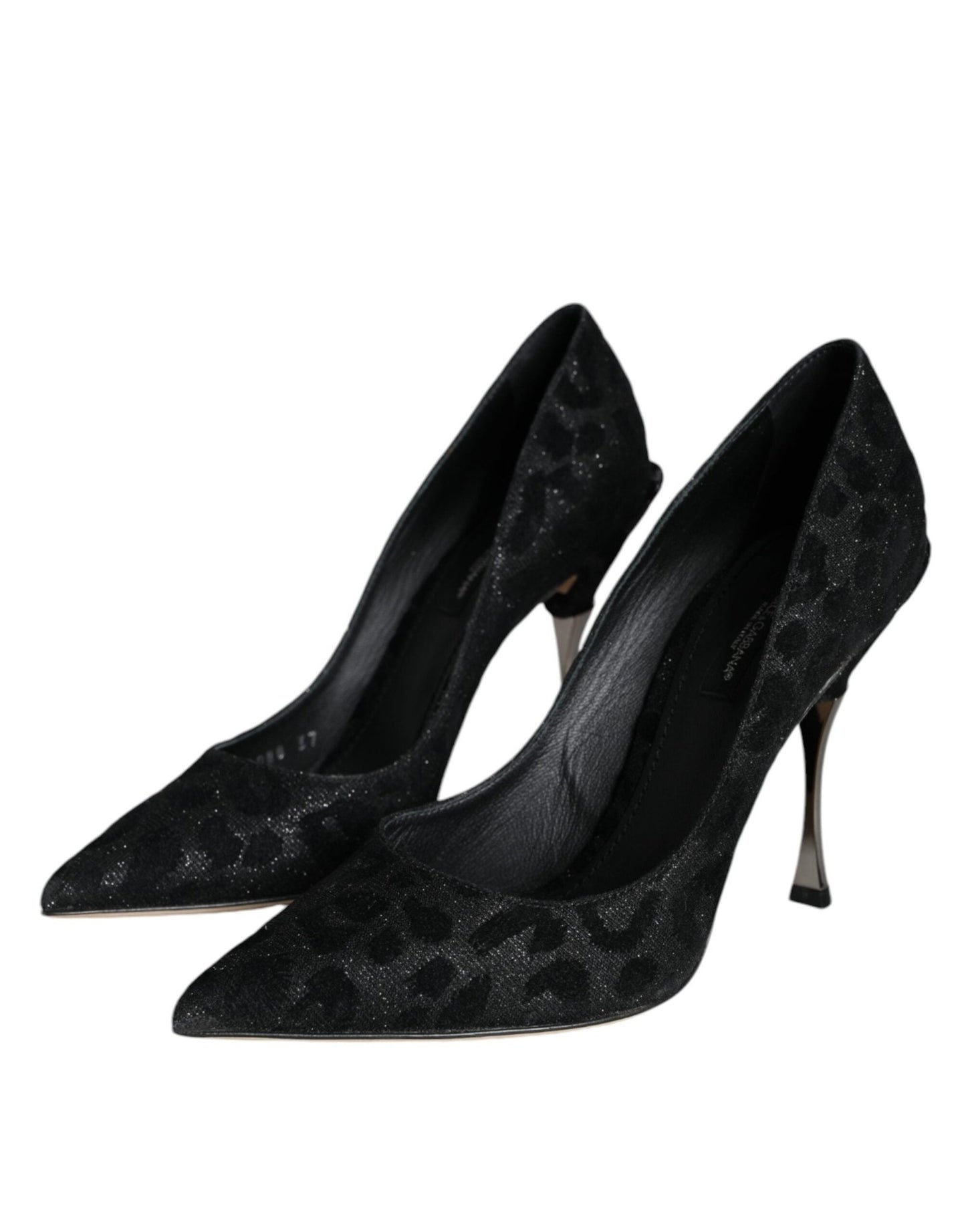 Dolce & Gabbana Black Leopard Lurex High Heels Pumps Shoes - SMARTMARTNZ
