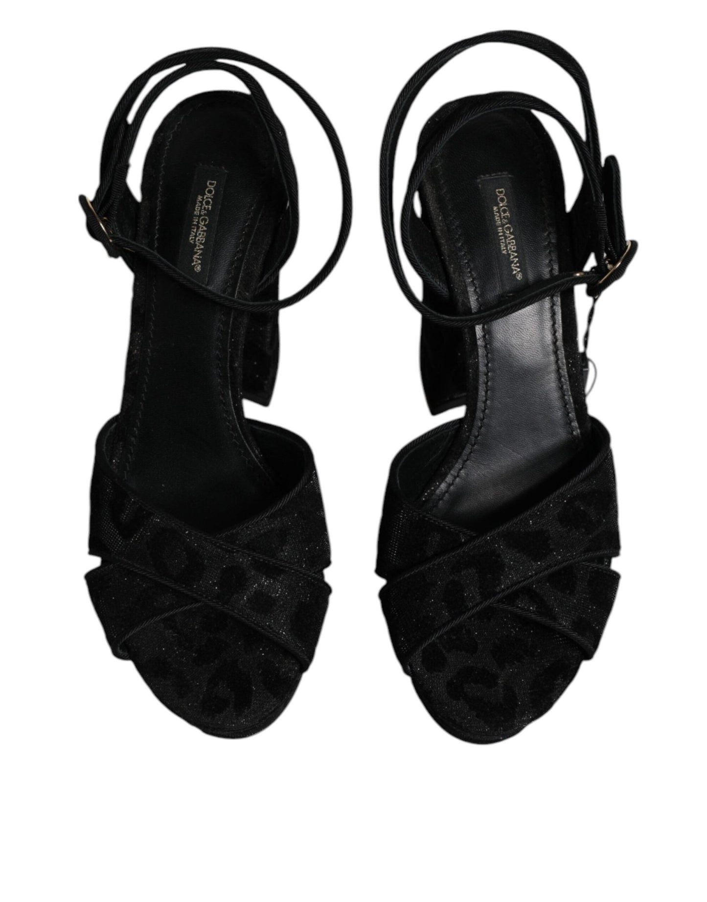Dolce & Gabbana Black Leopard Platform Heels Sandals Shoes - SMARTMARTNZ