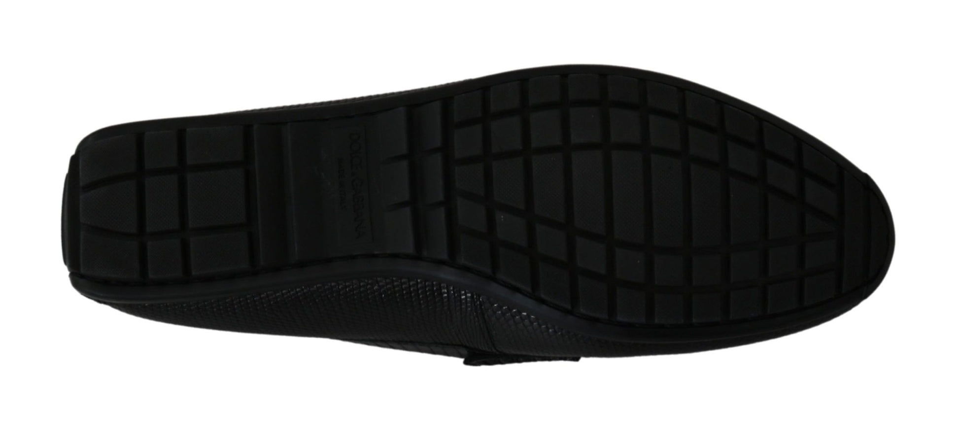 Dolce & Gabbana Black Lizard Leather Flat Loafers Shoes - SMARTMARTNZ