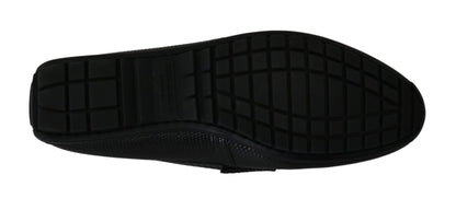 Dolce & Gabbana Black Lizard Leather Flat Loafers Shoes - SMARTMARTNZ