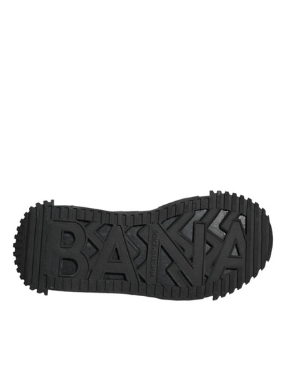 Dolce & Gabbana Black Logo Lace Up Low Top NS1 Sneakers Shoes - SMARTMARTNZ