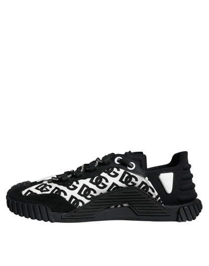 Dolce & Gabbana Black Logo Lace Up Low Top NS1 Sneakers Shoes - SMARTMARTNZ