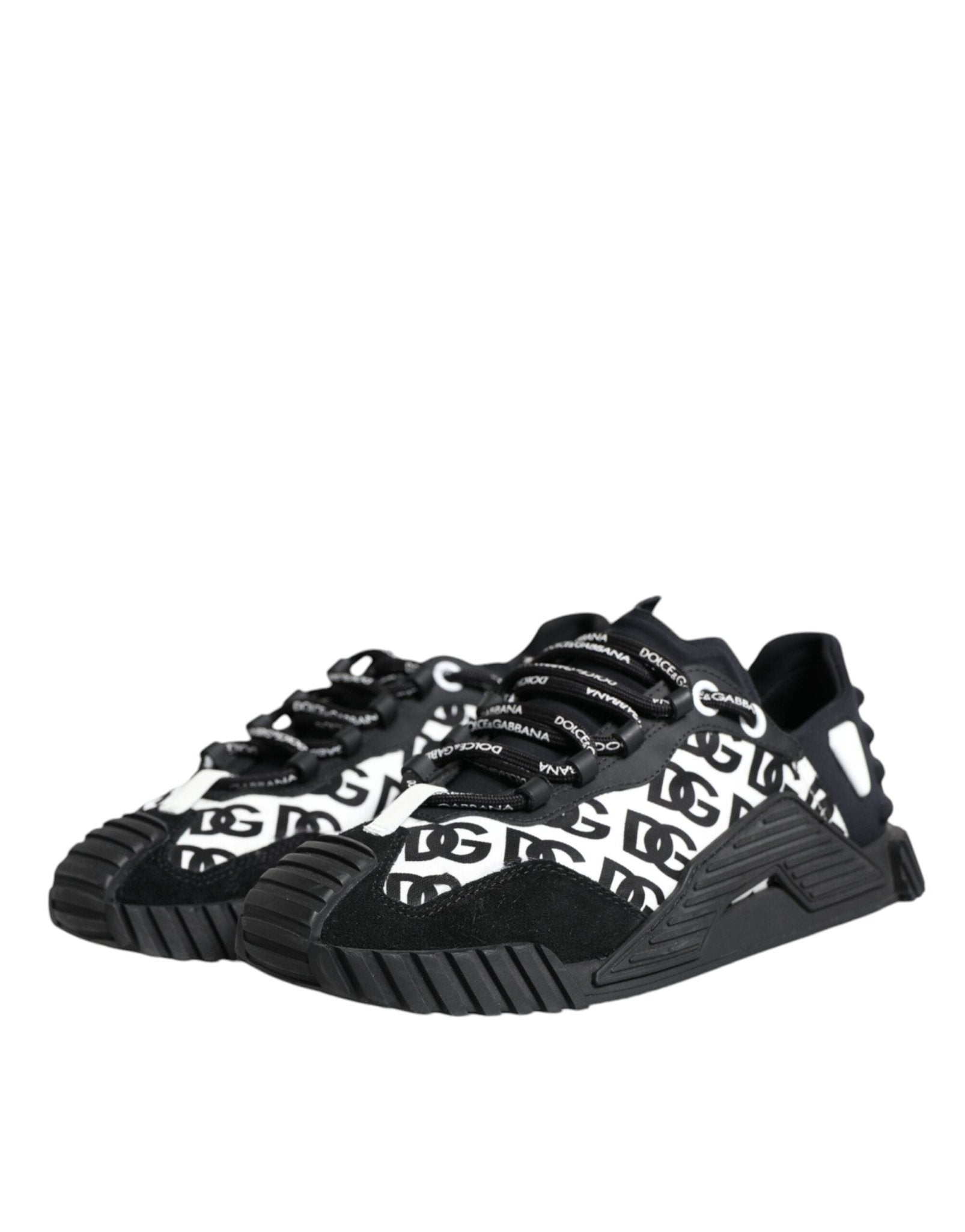 Dolce & Gabbana Black Logo Lace Up Low Top NS1 Sneakers Shoes - SMARTMARTNZ