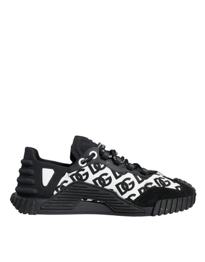 Dolce & Gabbana Black Logo Lace Up Low Top NS1 Sneakers Shoes - SMARTMARTNZ