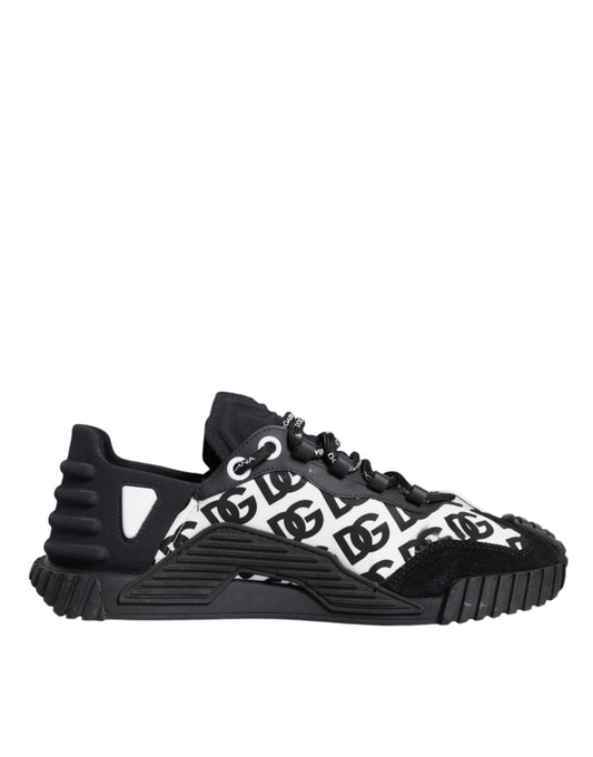 Dolce & Gabbana Black Logo Lace Up Low Top NS1 Sneakers Shoes - SMARTMARTNZ