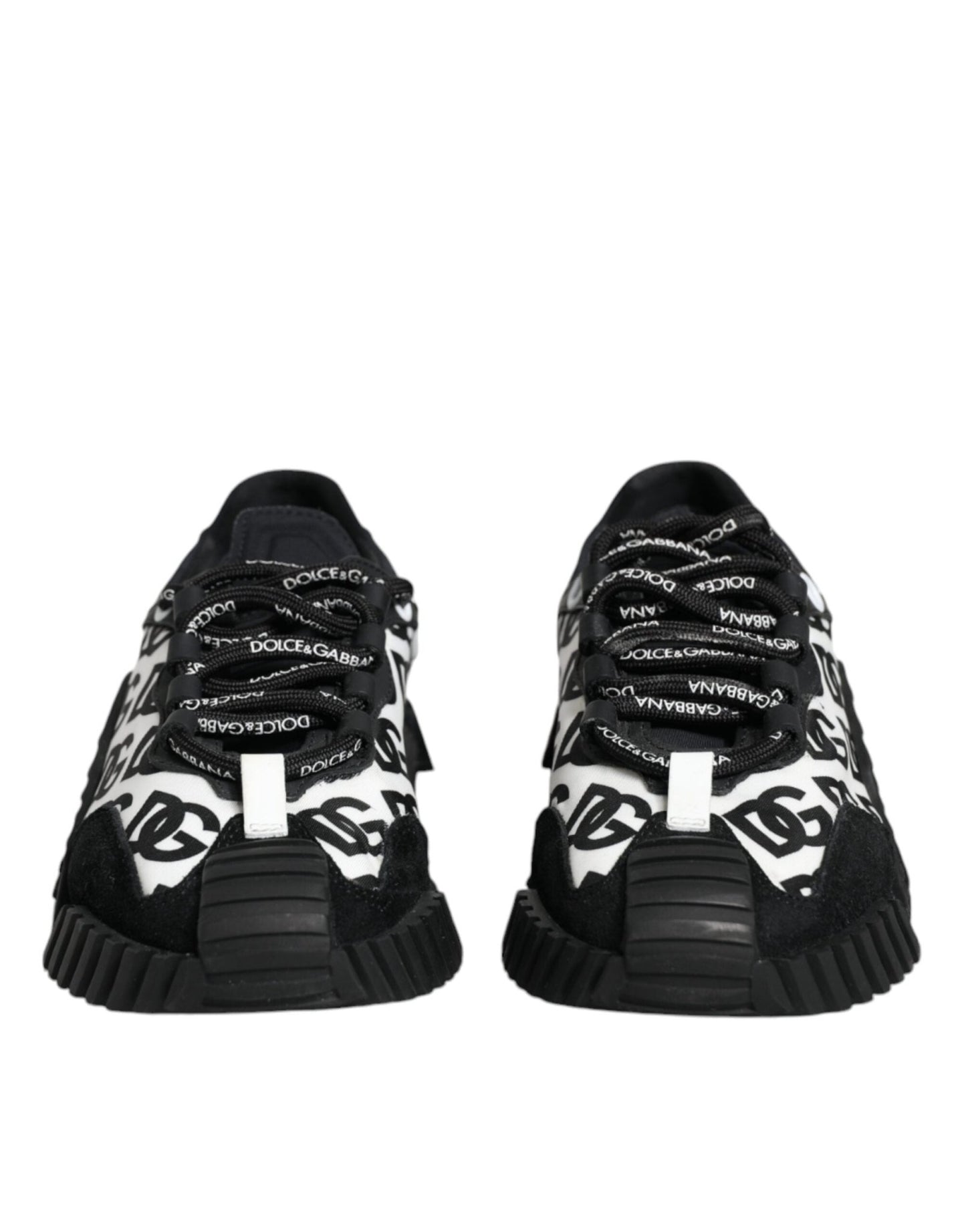 Dolce & Gabbana Black Logo Lace Up Low Top NS1 Sneakers Shoes - SMARTMARTNZ