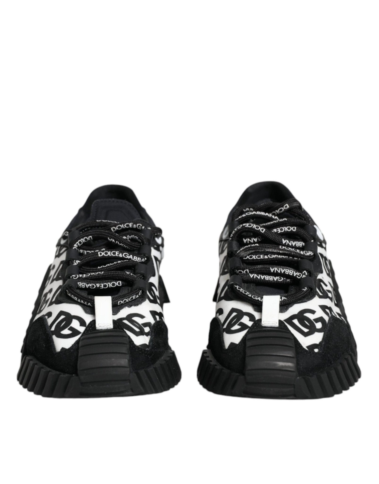 Dolce & Gabbana Black Logo Lace Up Low Top NS1 Sneakers Shoes - SMARTMARTNZ