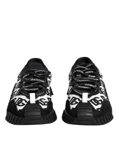 Dolce & Gabbana Black Logo Lace Up Low Top NS1 Sneakers Shoes - SMARTMARTNZ