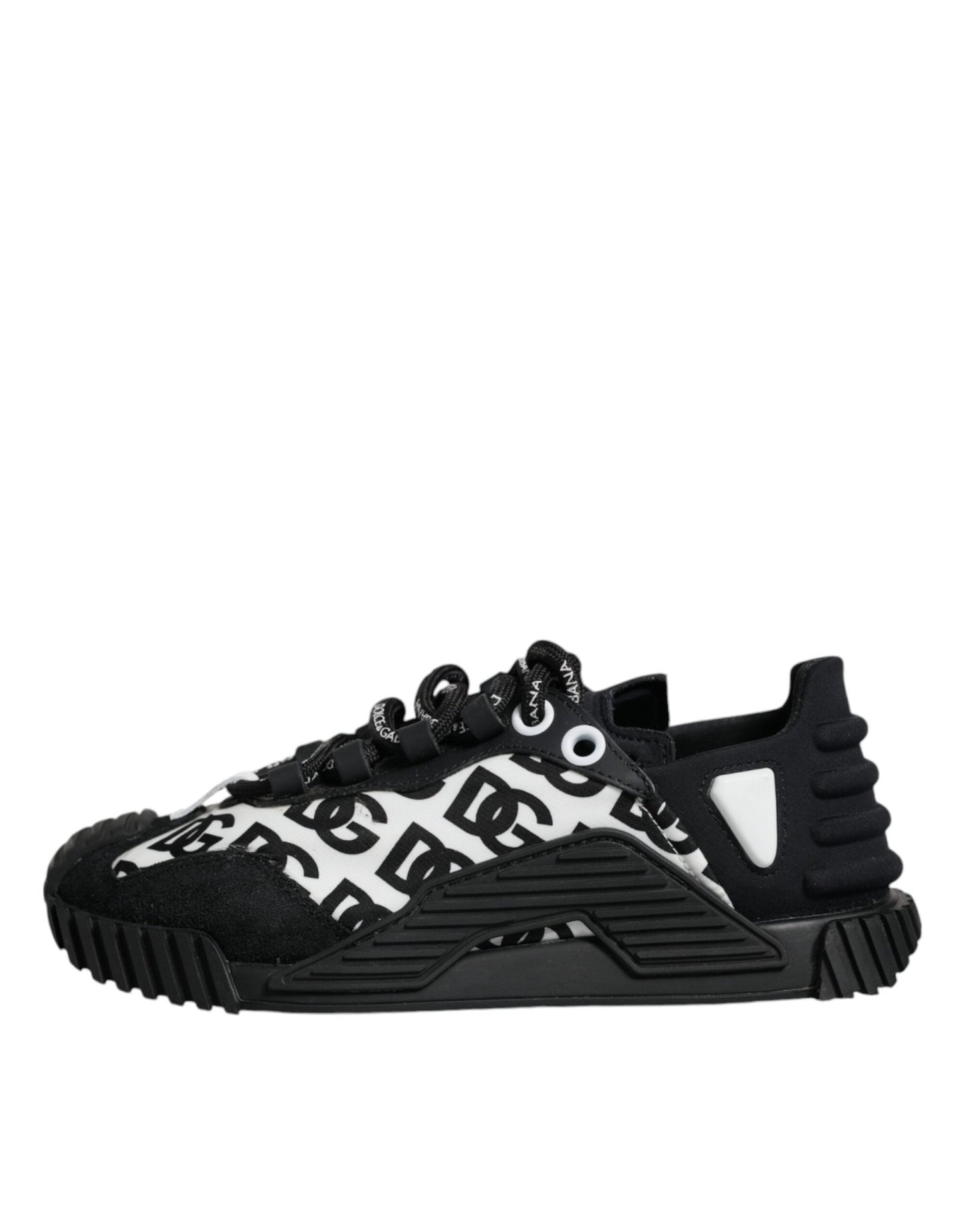 Dolce & Gabbana Black Logo Lace Up Low Top NS1 Sneakers Shoes - SMARTMARTNZ