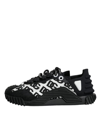 Dolce & Gabbana Black Logo Lace Up Low Top NS1 Sneakers Shoes - SMARTMARTNZ