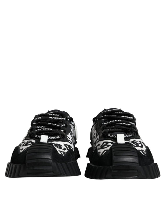 Dolce & Gabbana Black Logo Lace Up Low Top NS1 Sneakers Shoes - SMARTMARTNZ