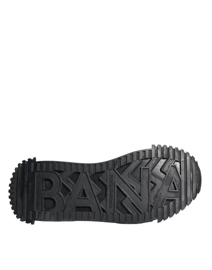 Dolce & Gabbana Black Logo Lace Up Low Top NS1 Sneakers Shoes - SMARTMARTNZ