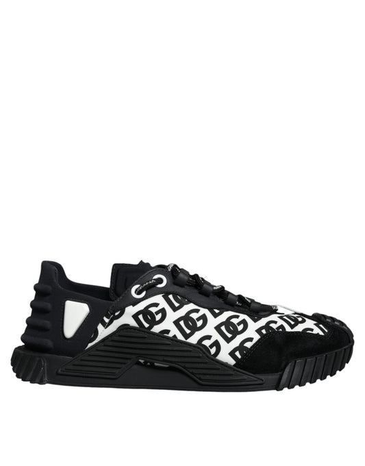 Dolce & Gabbana Black Logo Lace Up Low Top NS1 Sneakers Shoes - SMARTMARTNZ