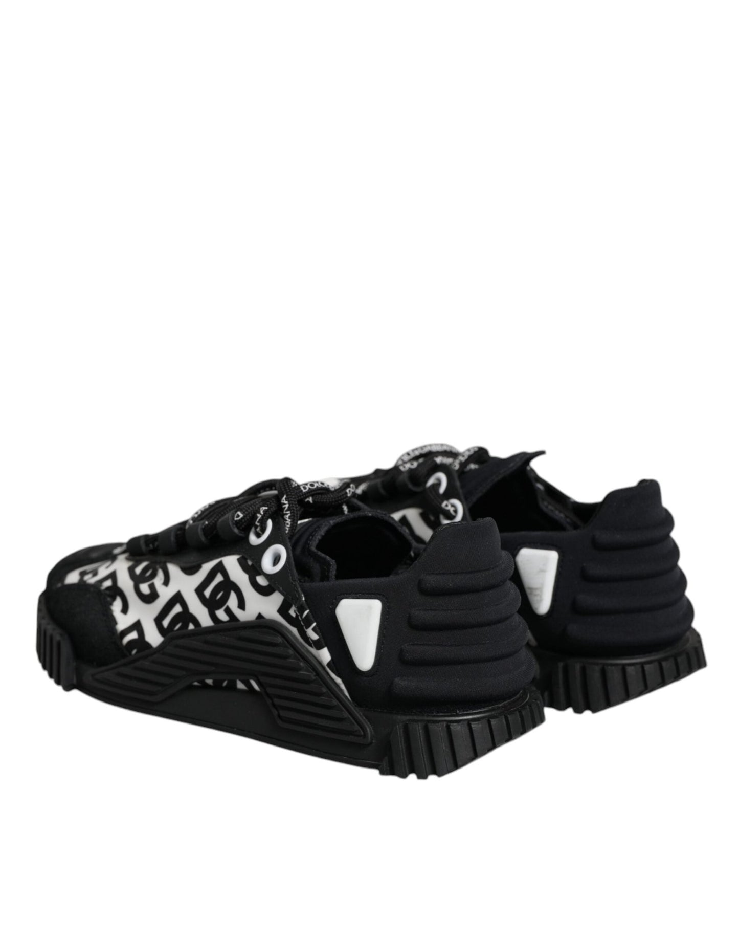 Dolce & Gabbana Black Logo Lace Up Low Top NS1 Sneakers Shoes - SMARTMARTNZ