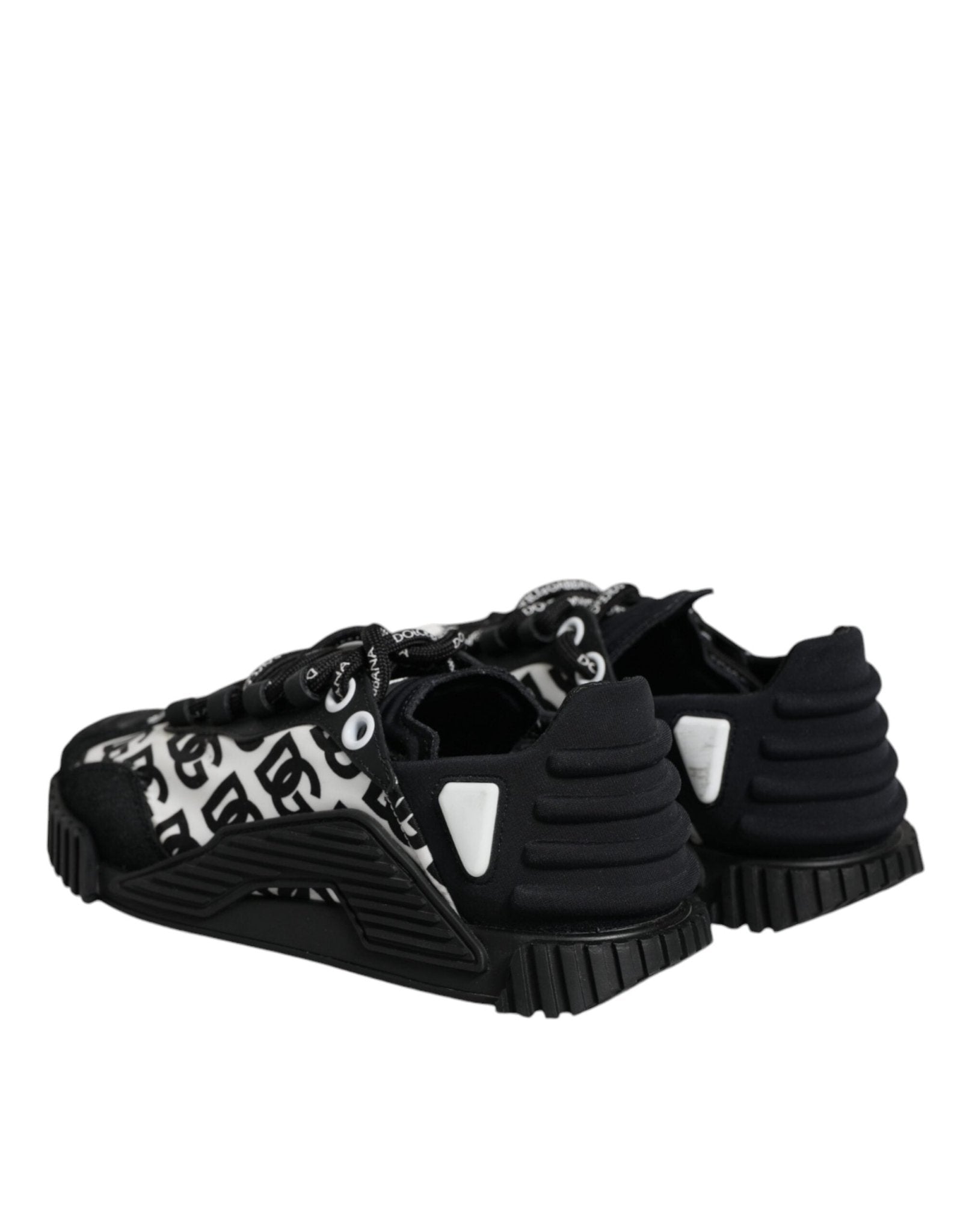 Dolce & Gabbana Black Logo Lace Up Low Top NS1 Sneakers Shoes - SMARTMARTNZ