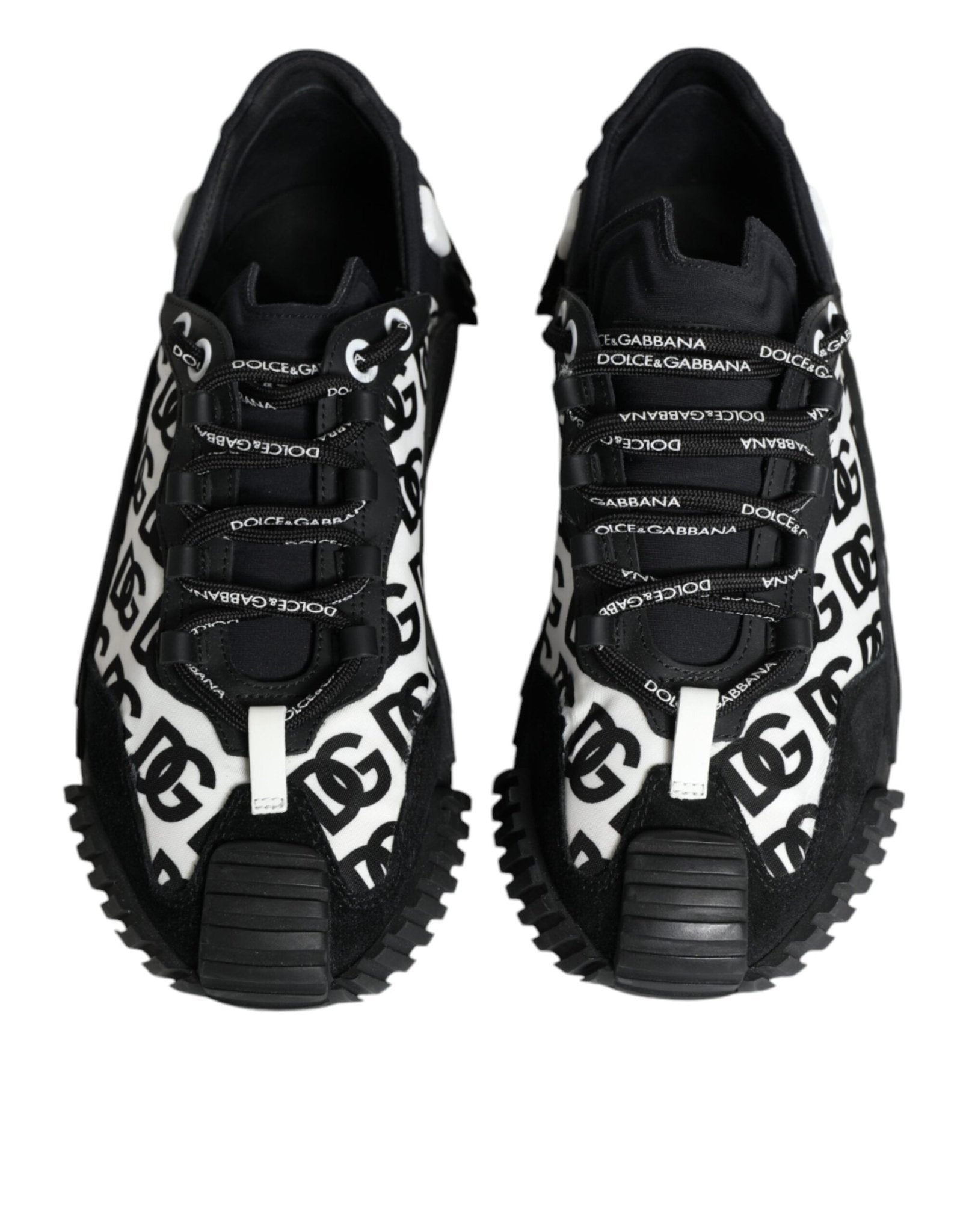 Dolce & Gabbana Black Logo Lace Up Low Top NS1 Sneakers Shoes - SMARTMARTNZ