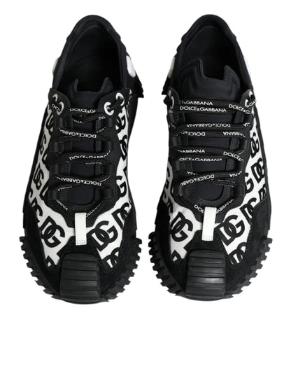 Dolce & Gabbana Black Logo Lace Up Low Top NS1 Sneakers Shoes - SMARTMARTNZ