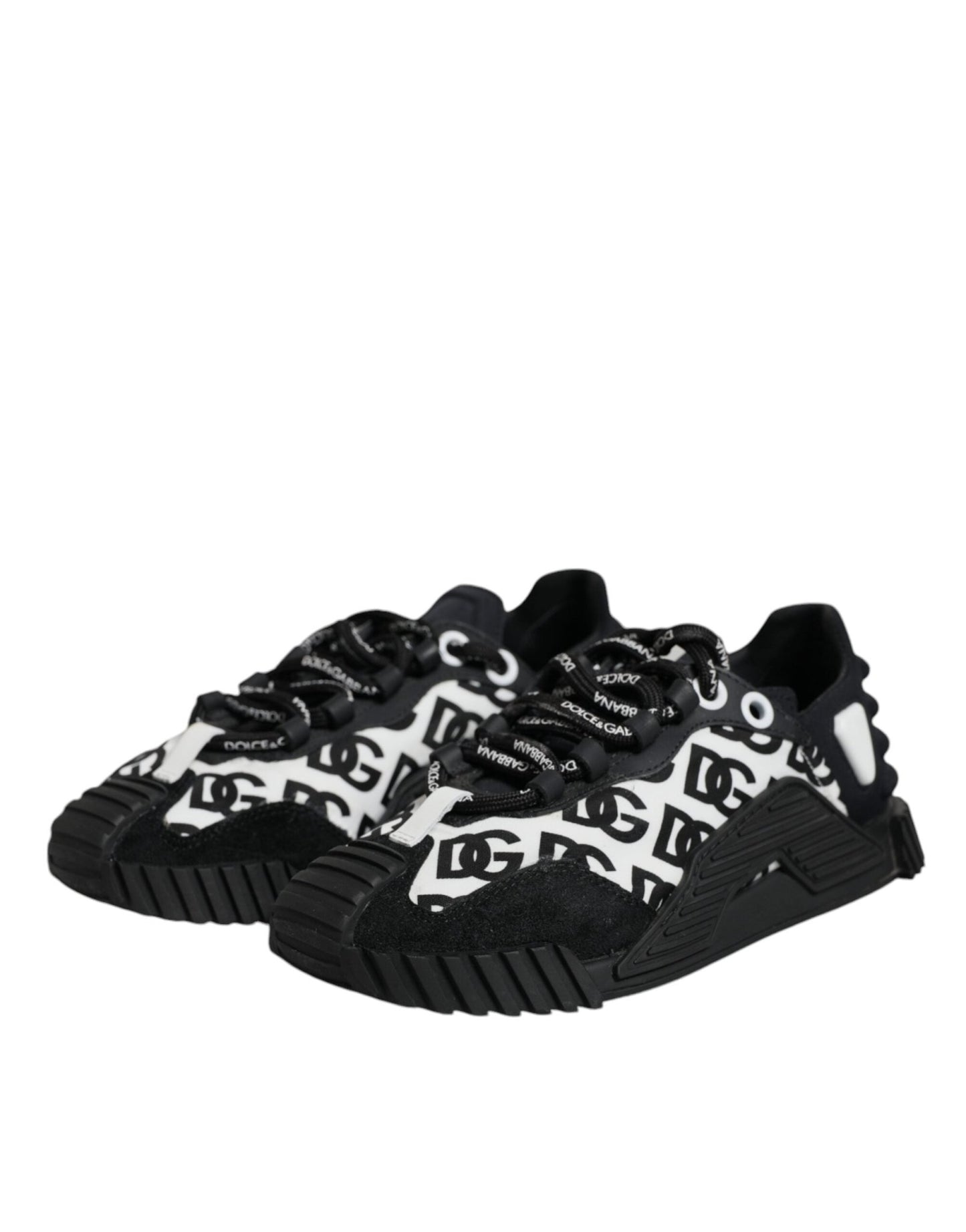 Dolce & Gabbana Black Logo Lace Up Low Top NS1 Sneakers Shoes - SMARTMARTNZ