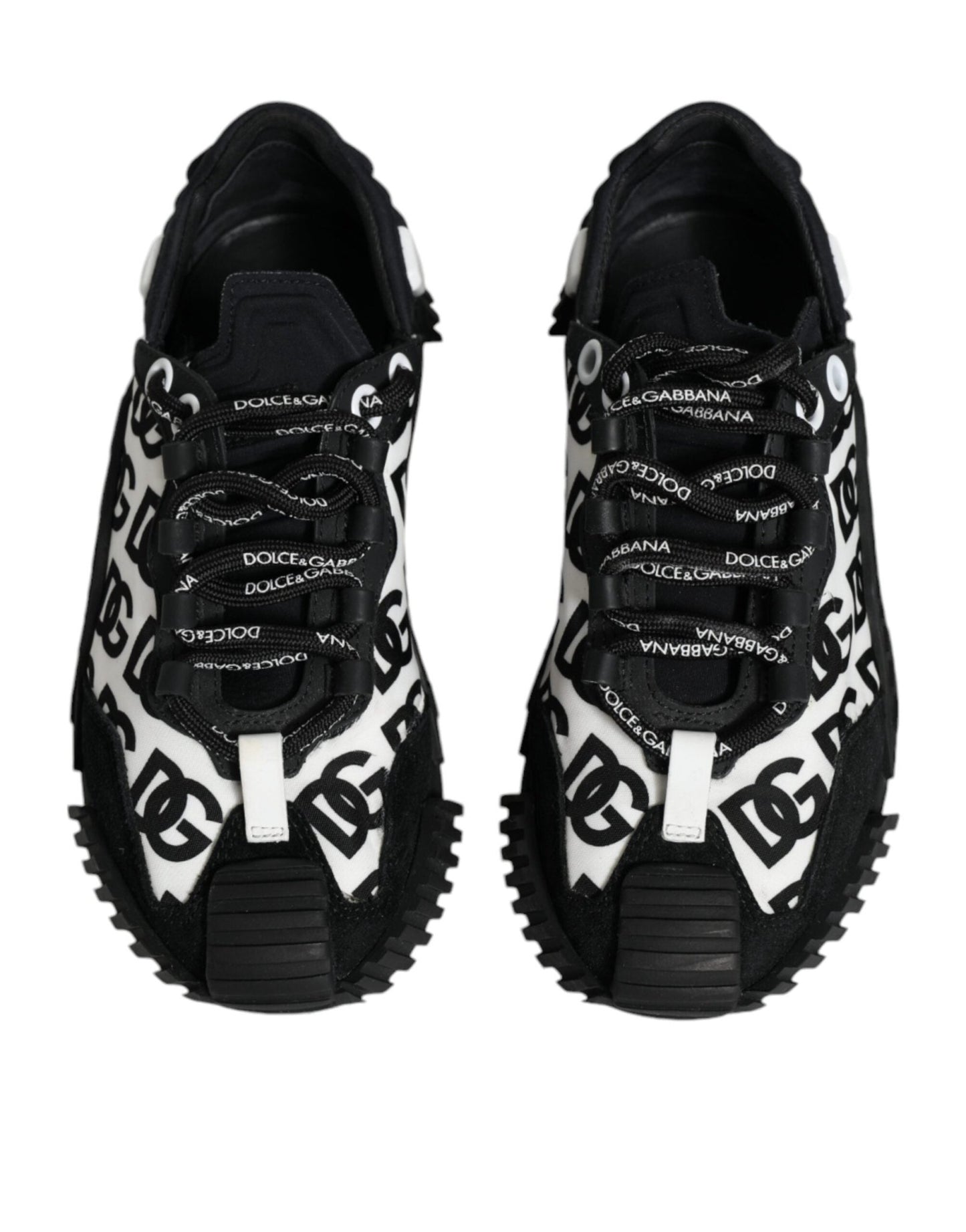Dolce & Gabbana Black Logo Lace Up Low Top NS1 Sneakers Shoes - SMARTMARTNZ