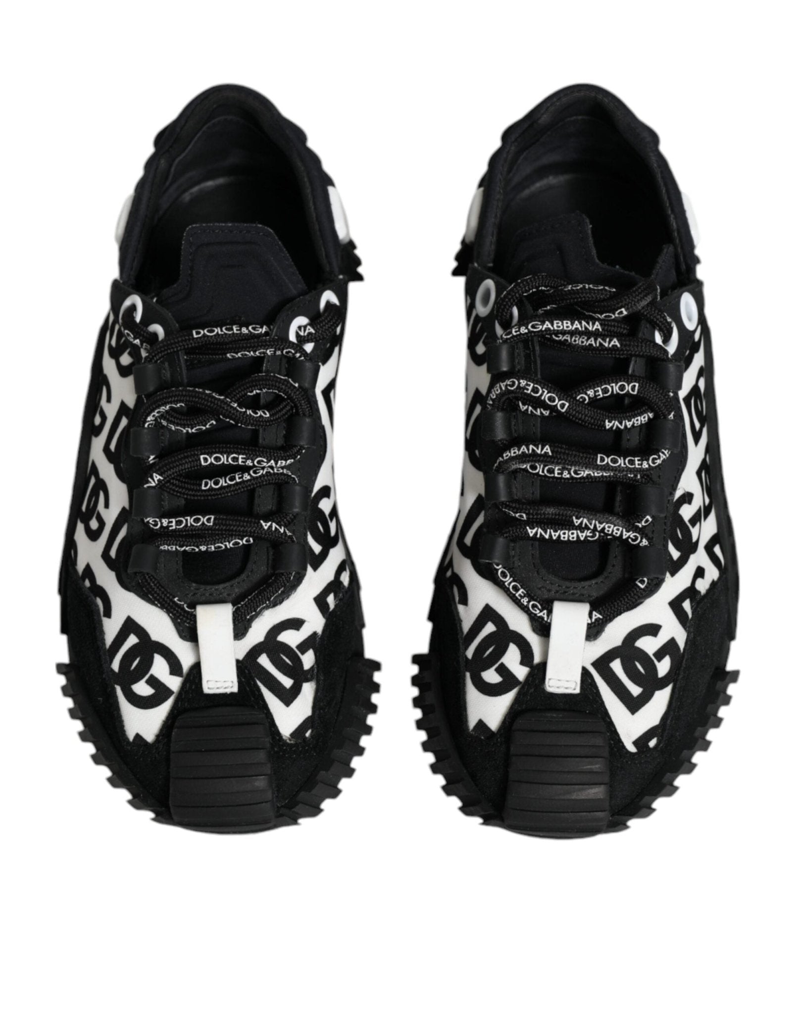 Dolce & Gabbana Black Logo Lace Up Low Top NS1 Sneakers Shoes - SMARTMARTNZ