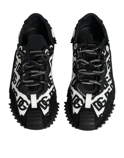 Dolce & Gabbana Black Logo Lace Up Low Top NS1 Sneakers Shoes - SMARTMARTNZ